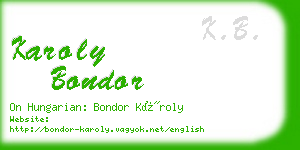 karoly bondor business card